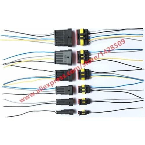 60 Sets 1.5 Series Kit AMP Tyco TE 1/2/3/4/5/6 Pin Sealed Waterproof Electrical car wiring harness Automobile Wiring Harness