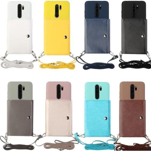 For Redmi 6 6A 7 7A 8 8A 9 Note 7 8 8 Pro 8T 9S Wallet Phone Case Stand Cover Long Diagonal Shoulder Strap Card Pocket Purse