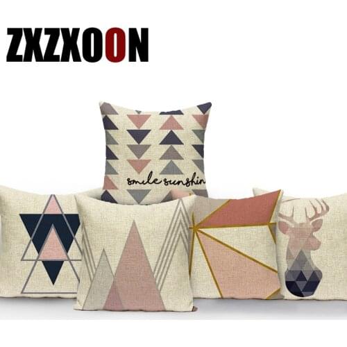 Nordic Colorful Abstract Geometry Animals Decorative Throw Pillows Case Cojines Decorativos Para Sofa Cushion Cover Home Decor