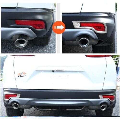For Honda CR-V CRV 2017 2018 2019 Chrome Rear Tail Fog Light Lamp Bumper Cover Trim Car Styling Reflective Sticker Accessories