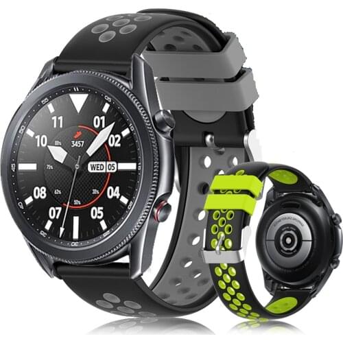 For Samsung Galaxy Watch 3 41mm 45mm Strap 20mm 22mm Sports Watch Band Two-color Replacement Bracelet Watchband Wrist ремешок