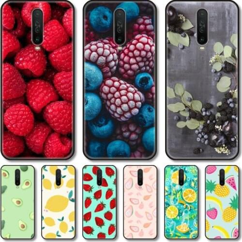Fruit Phone Case For Redmi 10 9 8 7 6 GO S C T PRO Note 5G Black Cover TPU