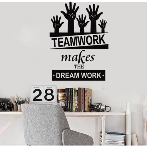 Wall Stickers Office Space Inspirational Words Team Work Motivational Quotes Home&Office Decor Vinyl Wall Decal Art Decoration
