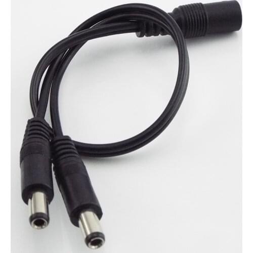 DC 1 Female to 2 Male Power Splitter Cable 2.1*5.5mm for CCTV Camera Security DVR Accessories LED Light Strip