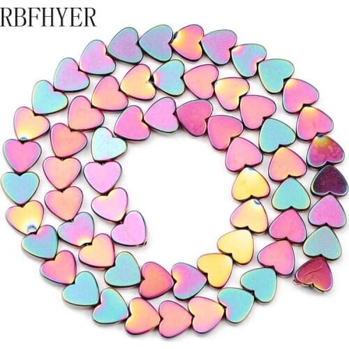 Rose Red 6/8/10mm Peach Hearts Hematite Natural Stone Loose Beads For Charm Jewelry Making DIY Pendants Bracelet necklace