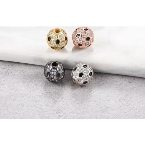Copper Metal with Micro Pave Zircon Beads Accessories for DIY Jewelry