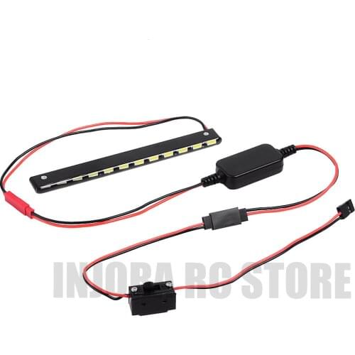 RC Car Metal 130mm LED Lamp Light Bar with Switch Box for 1/10 RC Crawler Axial Wraith Series 90018 90020 90045