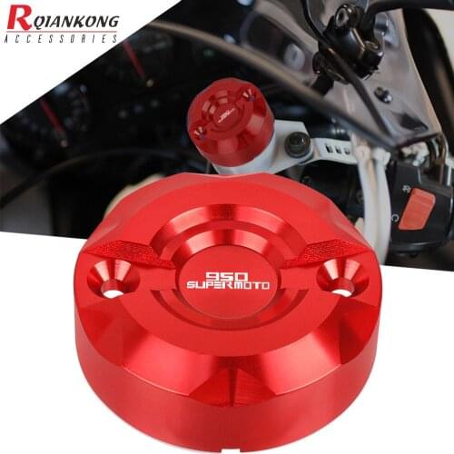 Motorcycle Aluminum Front Brake Fluid Reservoir Master Cylinder Cover Oil CapFor Supermoto 950 2005 2006 2007 2008 Fast Shipping