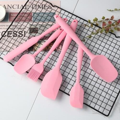 6Pcs/Set Pink Silicone Baking Tool Sets Spatula Oil Brush Kitchenware Kitchen Utensils Bakeware