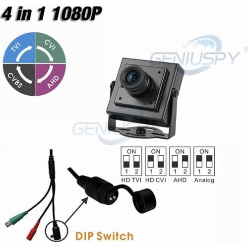 New Small Size 34*34mm HD TVI HD CVI HD AHD 960H 2MP 1080P 4 IN 1 Mini Square Camera CCTV AHD With DIP Switch&UTC Function
