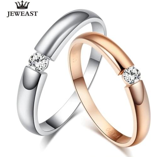 18K Gold and White Gold Rose Gold Diamond Couple Ring Wedding Ring Genuine Marriage Proposal Ring Support wholesaleization