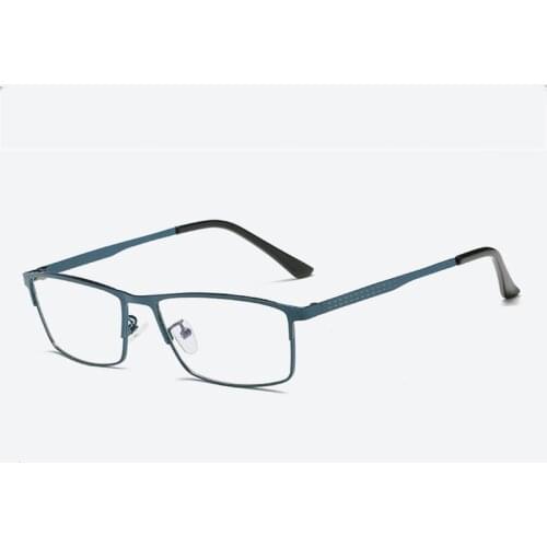 Blue Light Blocking Glasses High Diopters Men Business Myopia Eyeglasses Metal Square Frame Prescription Spectacles -1 ~ -8.0 L3