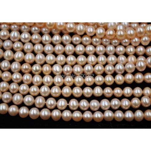 Wholesale 2 strands natural pink 6-7mm freshwater pearl free shipping