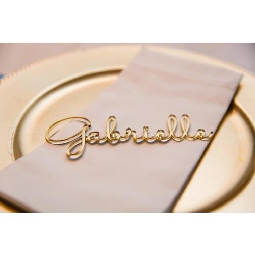 Personalized Acrylic Laser Cut Names Gold Place Cards Name Settings Guest Tags Wedding Party Table Signs Invitation Escort Cards
