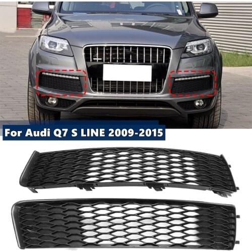 Car Front Bumper Fog Light Grille Honeycomb Mesh Grill Cover For Audi Q7 S LINE 2010-2015 Car Accessories