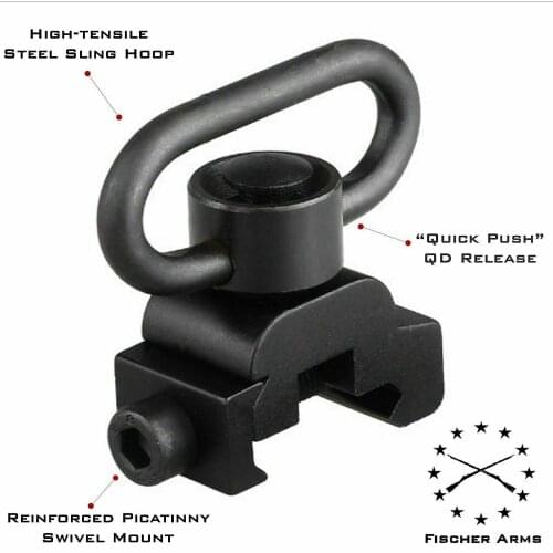 QD Sling Swivel Heavy Detachable Adapter Duty Quick Detach Push Button With Base 20MM Picatinny Weaver Rail Mount For Rifle