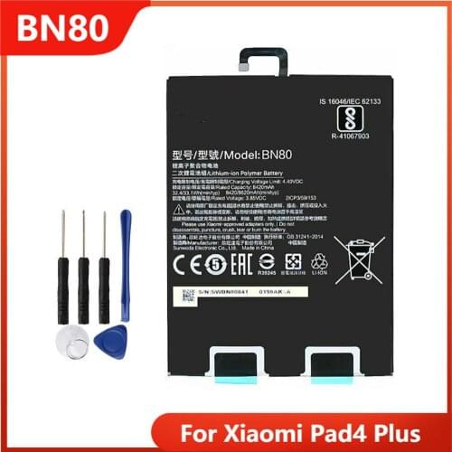 Xiao Mi Original Tablet Battery BN80 For Xiaomi Pad4 Plus Tablet 4 Pad 4 Plus Replacement Rechargable Batteries 8620mAh