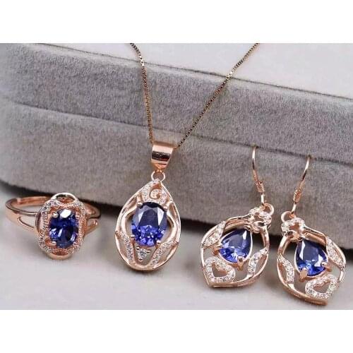Natural and Real Kyanite Jewelry set 925 sterling silver 1pc Ring,1pc Pendant,2pcs Earring
