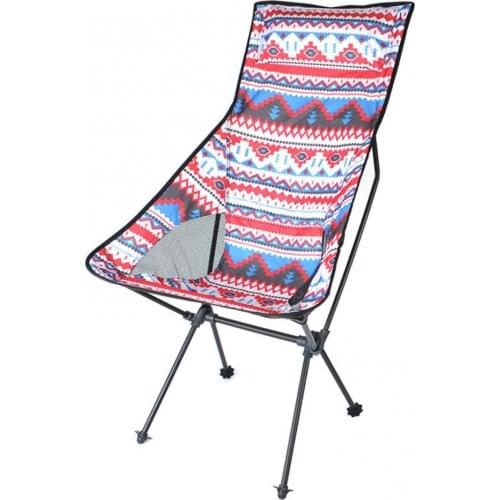 Creative Pattern Backrest Design Leisure Yellow Outdoor Camping Portable Lightweight Folding Chair for Hiking Travel Picnic
