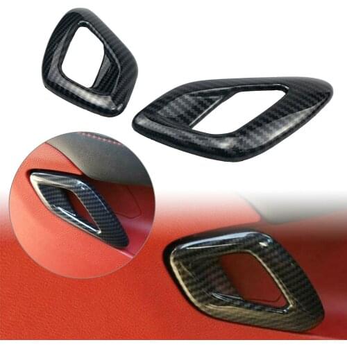 Carbon Fiber ABS Car Interior Door Handle Cover Trim Decoration 2Pcs for Dodge Challenger 2015 2016 2017 2018 2019