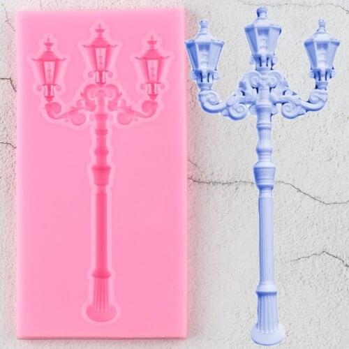 Vintage European Street Lamp Silicone Mold DIY Wedding Cake Border Fondant Cake Decorating Tools Candy Chocolate Gumpaste Moulds