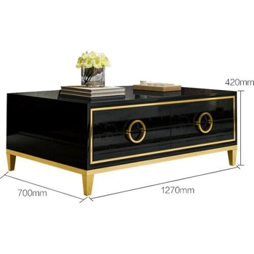 Natural glass Stainless steel Coffee Table Living Room Home Furniture minimalist modern rectangle mesas de centro table basse