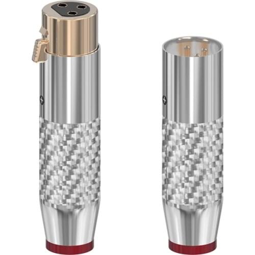 10set XLR Plug 3 Pin Male Female Audio Connectors Microphone Audio Cable Carbon Fiber Gold-Plated Chrome Cannon Speaker Adapter