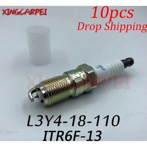 10pcs L3Y4 18 110 ITR6F 13 Iridium Spark Plug For MAZDA 3 6 FIESTA FORD FOCUS MONDEO VOLVO S4 L3Y4 18 110 ITR6F 13 Auto Part