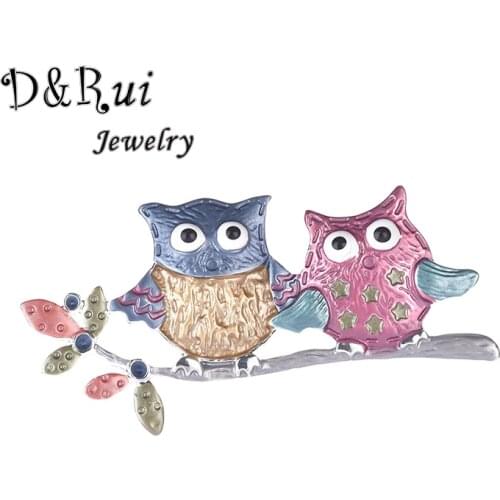 2020 Hot Sale Enamel Brooch New Arrival Owl Bird Brooches for Women Spring Design Style Animal Brooch Pins Mothers Day Gifts