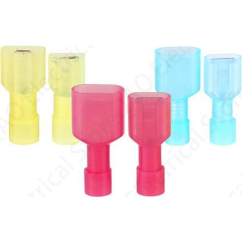 50pcs 25sets /10pcs 5sets MDFN FDFN MDFN+FDFN NYLON brass Male Female male Insulated Spade joint Connector Crimp Terminal