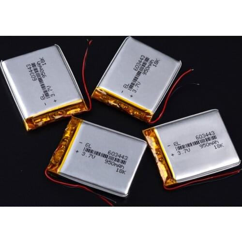 3.7V Lithium Polymer Battery 603443 950mAh MP4 GPS Navigation Electronic Speakers Lipo Battery 063443 With PCB headlamp gamepad
