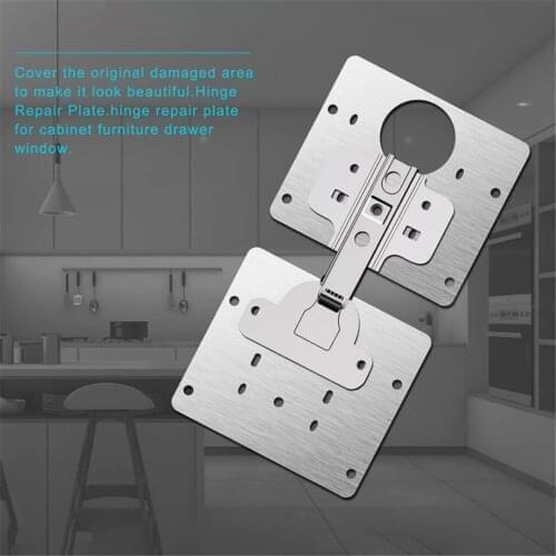 3pcs Furniture Cabinet Door Hinge Repair Plate Stainless Steel for Kitchen Cupboard Drawer Window Hinge repaire Tool