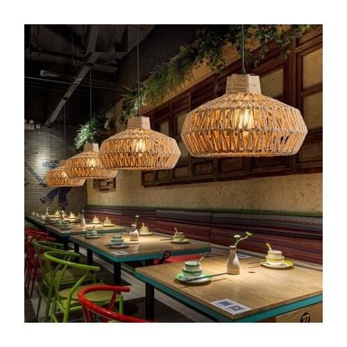 American Loft Style Droplight Creative Rope Pendant Light Fixtures For Dining Room Hanging Lamp Industrial Vintage Lighting