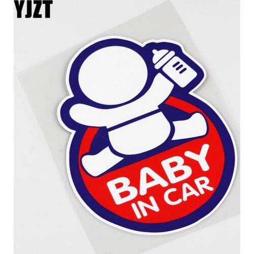 YJZT 12.5CMX16CM Baby IN Car Sticker Pvc Safety signs Decal 13A-0016