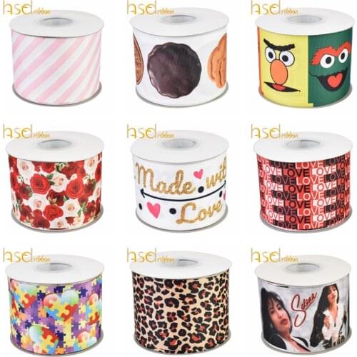 Free shipping HSDCraft for Hair Accessories ribbon 10 yards printed grosgrain ribbon