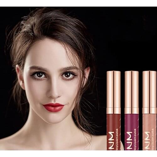 Lip glaze 12 colors waterproof matte non-stick cup threaded tube lip gloss lip glaze