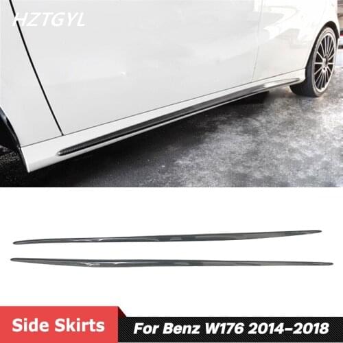 Carbon Fiber Side Skirts Extensions Lips For Mercedes Benz W176 A Class A200 A250 A260 A45 2014-2018