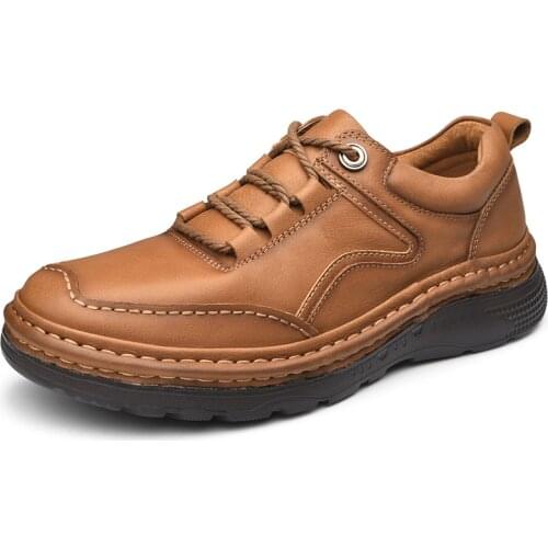 Brand Genuine Leather Mens Shoes Casual Shoes Male High Quality Daily Footwear Comfort Soft Non-slip Fashion Trend Tooling Shoes