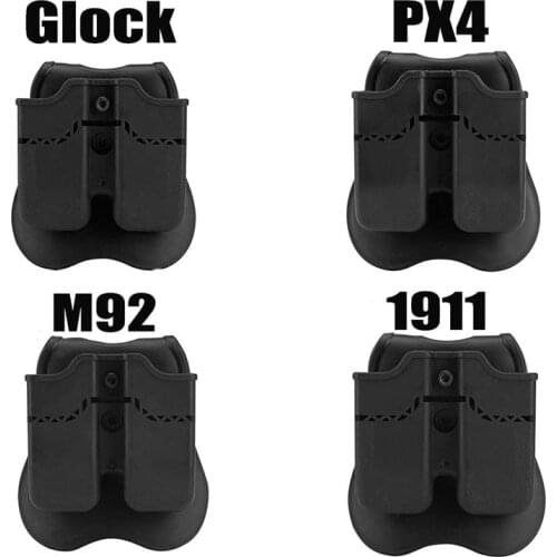 IMI Series Tactical Pistol Double Magazine Pouch for Glock 17 19 Colt 1911 PX4 Beretta 92 Polymer Airsoft Ammo MAG Hunting Case