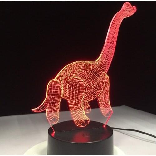 Dinosaur Novelty Lampada Animal 3D Lamp LED Colorful Atmosphere Touch Sensor Night Light Acrylic Engraving Figure Creative Gifs