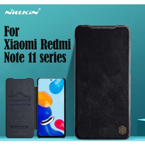 For Xiaomi Redmi Note 10 Pro Flip Case Note10 Pro Max Nillkin Qin Leather Flip Cover Card Pocket Book Case For Redmi Note 10 10S