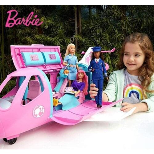 Barbie Dreamplane Pilot Toy Set Original 15+ Pieces Multicolour Transforming Playset with Working Features Girls Toy GJB33