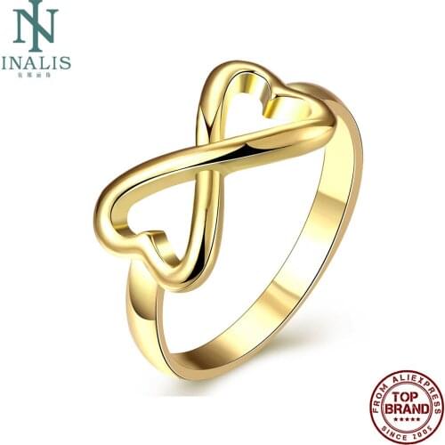 INALIS Hollow Heart Shape Simple Gold Plated Romantic Rings For Women Girl Ring Anniversary Fashion Jewelry Recommend On Sale