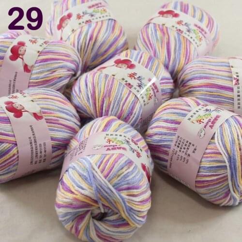 Color Optional 8 ballsX50g Cashmere Silk Velvet Children Hand Kintting Yarn WhiteblueViolet 18-29
