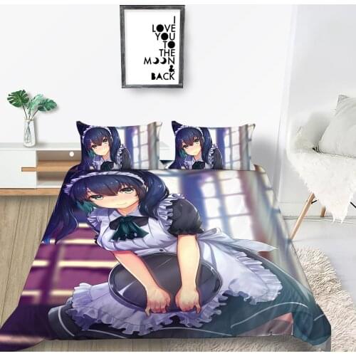 Anime Figure Girls Bedding Set Comforter Cartoon Kids 3D Print Luxury Queen King Single Duvet Cover Set Home Textile Decor Cute