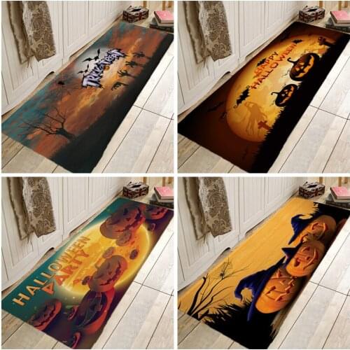 Happy Halloween Pattern Carpet Kitchen Entrance Door Mat Anti-slip Floor Rug Bathroom Area Hallway Free Shipping