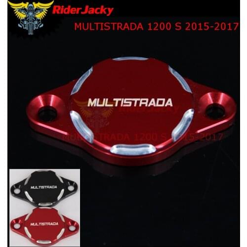 RiderJacky Black Red CNC Motorcycle Engine Oil Filter Cover Cap For Ducati MULTISTRADA 1200 (S) 2015-2017 2016