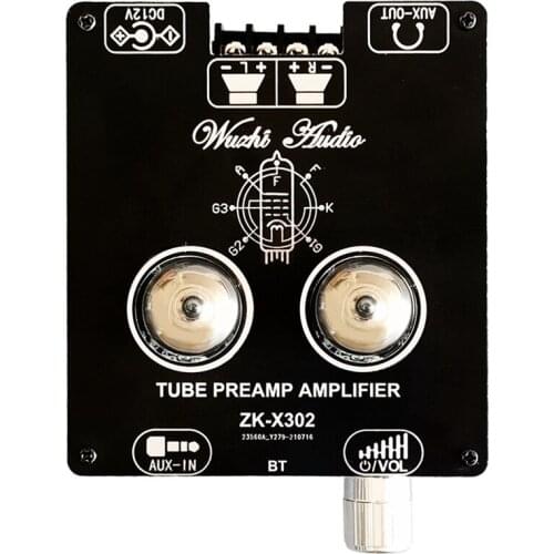 ZK-X302 Bluetooth 5.0 Tube Amplifier Module 6J1 Tube Precise Pairing Fever HIFI Electron Tube Amplifier Module