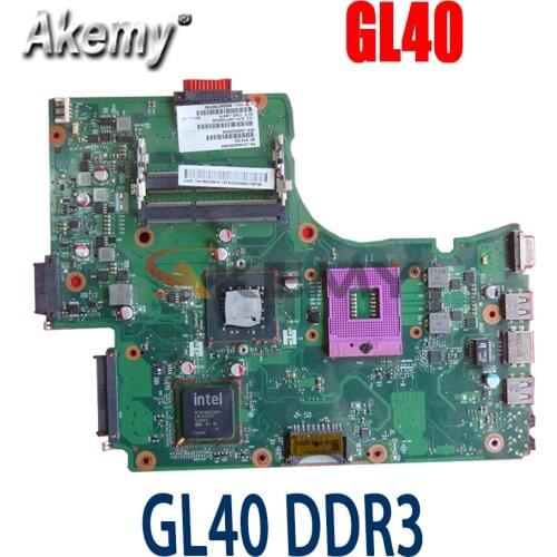 AKemy V000225020 Motherboard For Toshiba Satellite C650 C655 6050A2355301-MB-A03 MAIN BOARD GL40 DDR3 free cpu