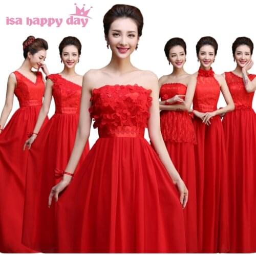 Fashinable country style hot and sexy new bridesmaid dresses long woman dress for party red occasion dresses girls B4234